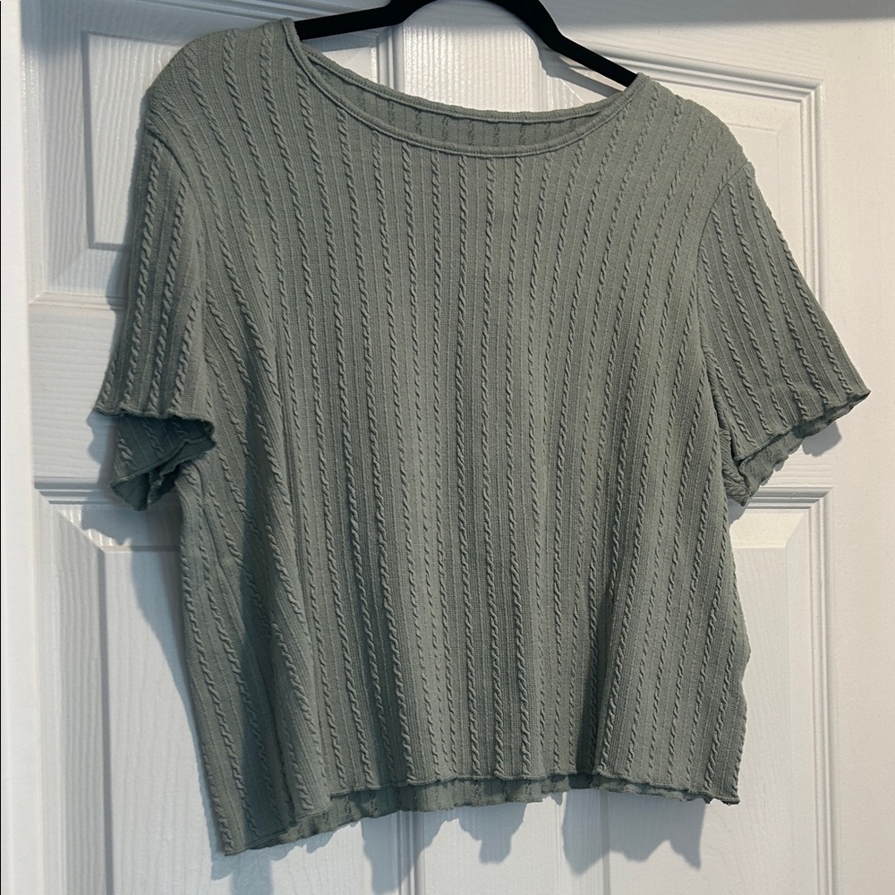 Women's Green Textured Top